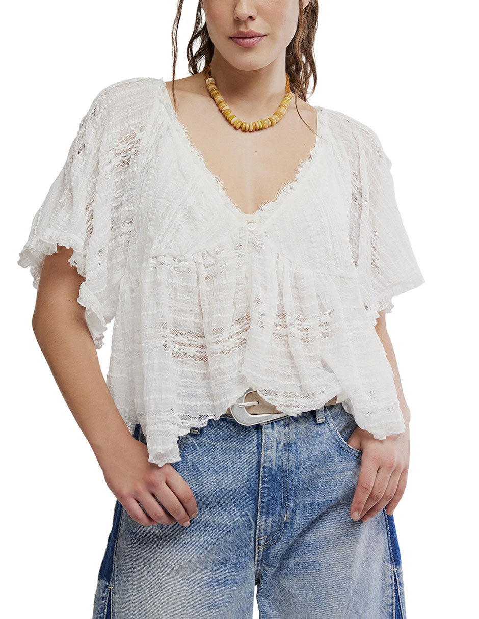 Blusa manga corta para mujer