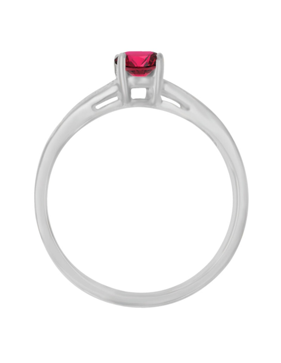 Anillo Fascinare Leanny 14 k de oro blanco rubí y diamante