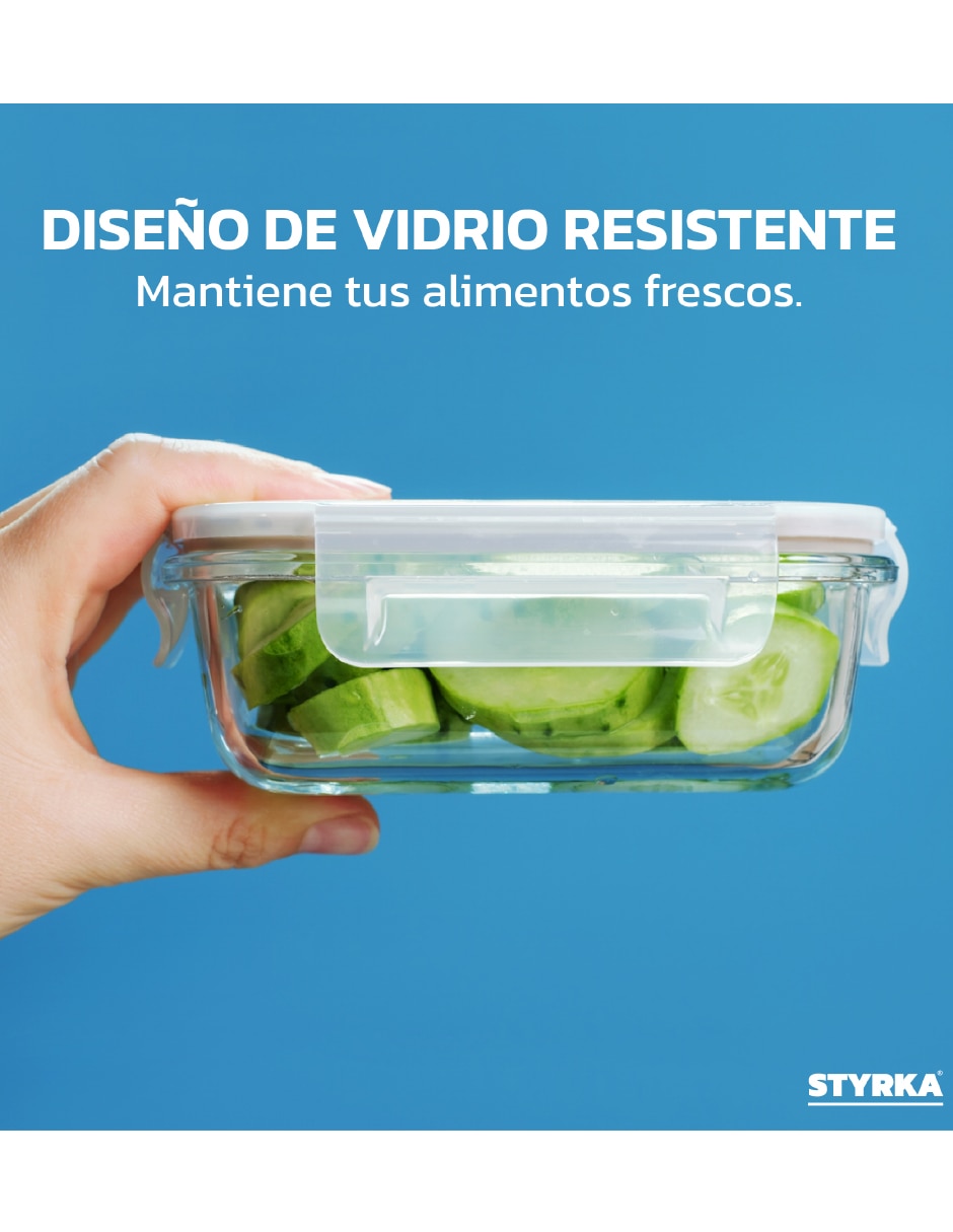 Contenedor con tapa Styrka Vidrio Home Basic 10 piezas
