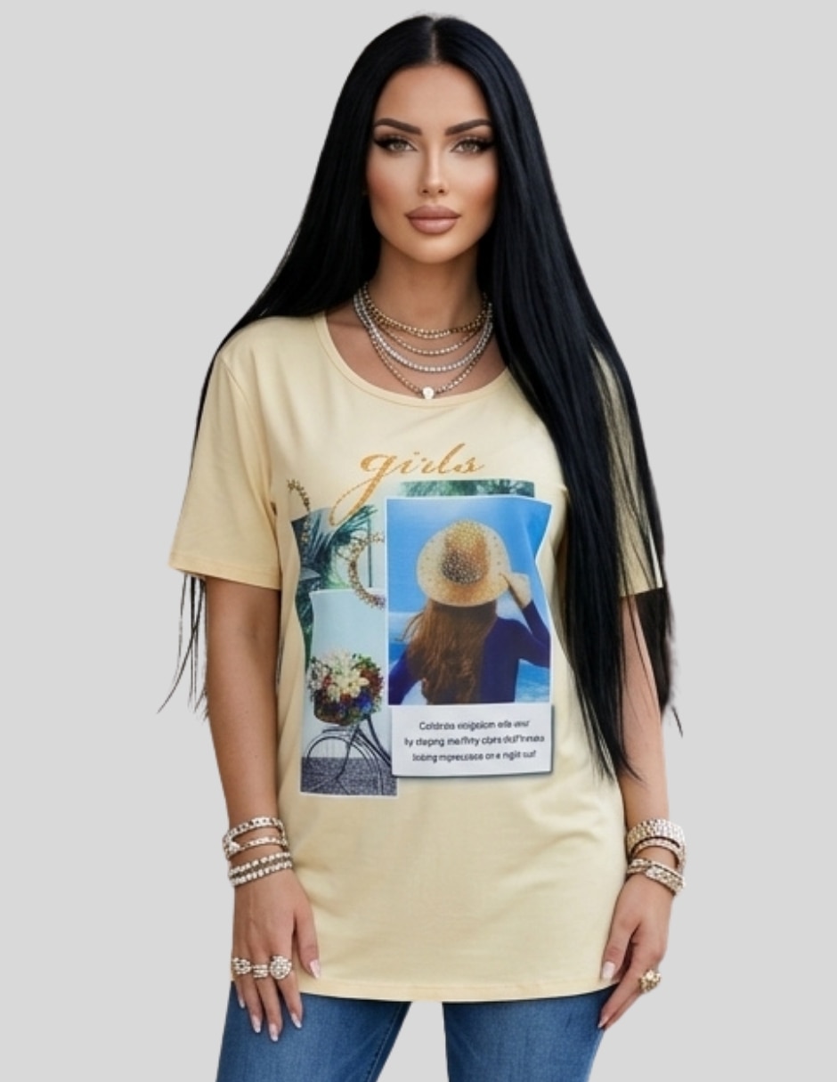 Blusa manga corta para mujer