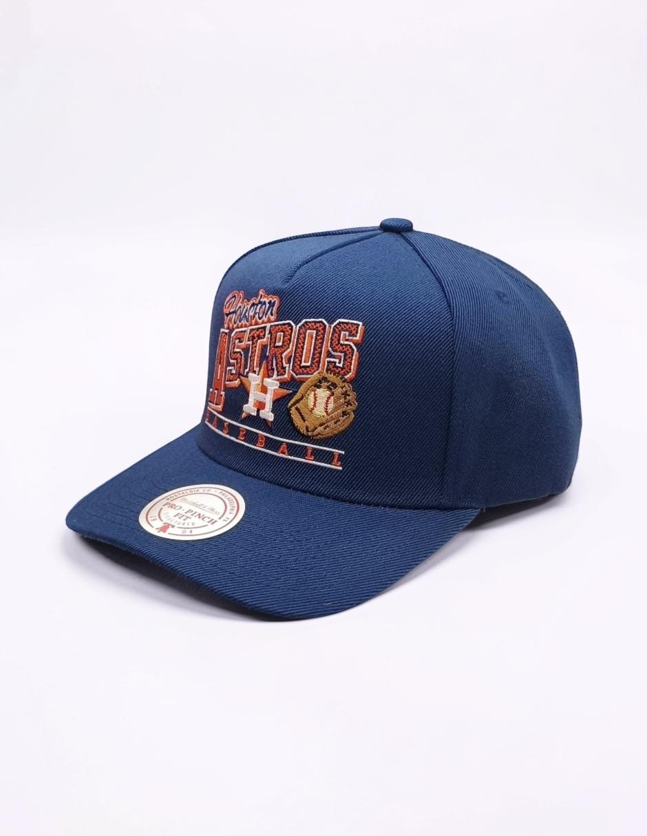 Gorra visera curva snapback para béisbol mitchell and ness mlb baseline pro pinch los houston astros para hombre
