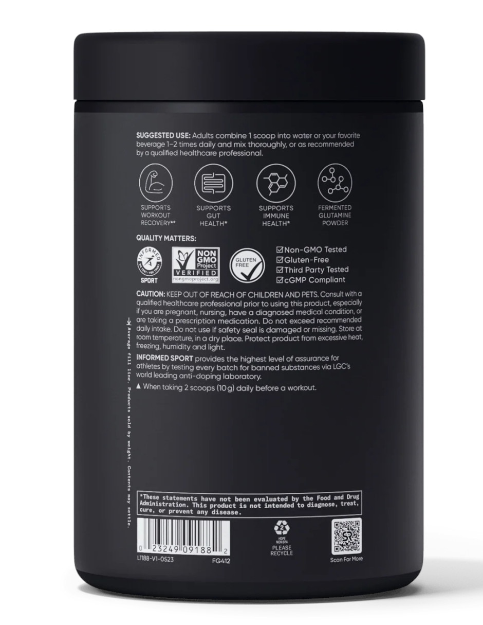 Suplemento alimenticio sports research l-glutamina sport research con l-glutamina