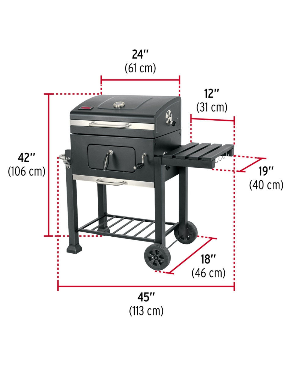 Asador carbón fiero asador acero con pintura horneada
