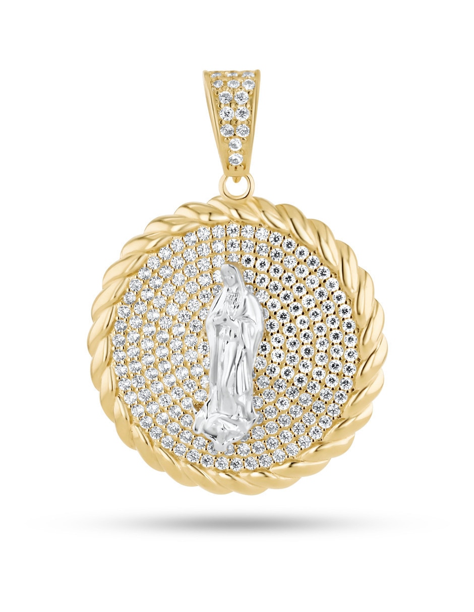 Medalla de virgen virgen de guadalupe de oro amarillo 14 k