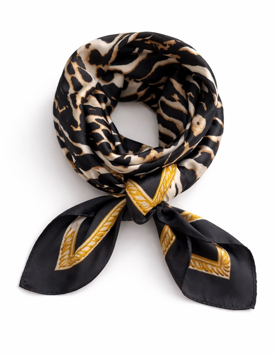 Mascada twist side con estampado animal print para mujer
