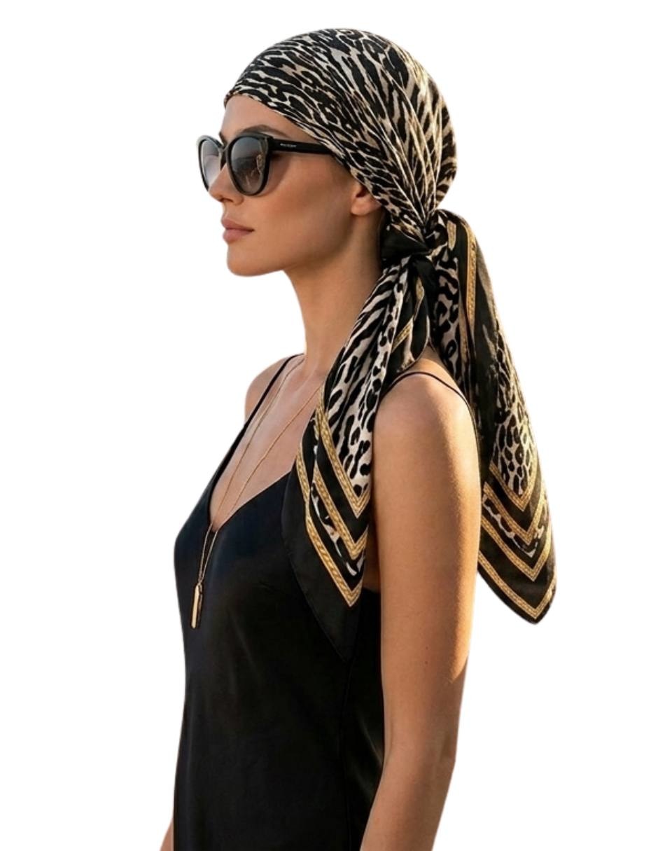 Mascada twist side con estampado animal print para mujer
