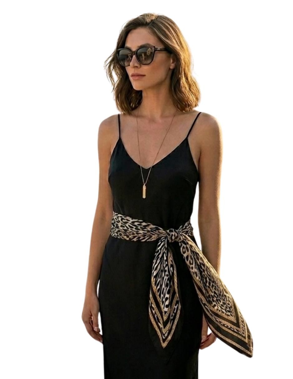 Mascada twist side con estampado animal print para mujer
