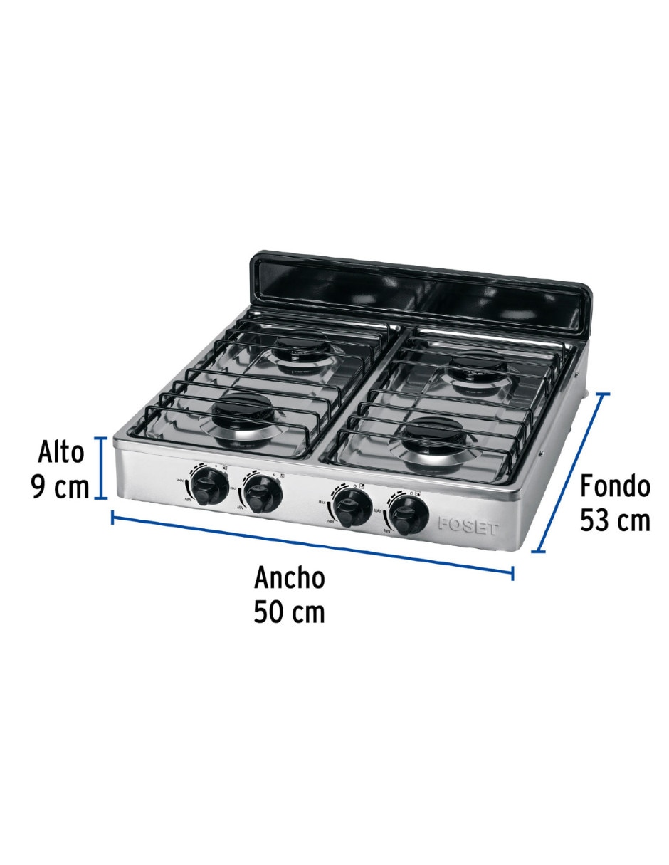 Parrilla foset paga-4x de acero inoxidable