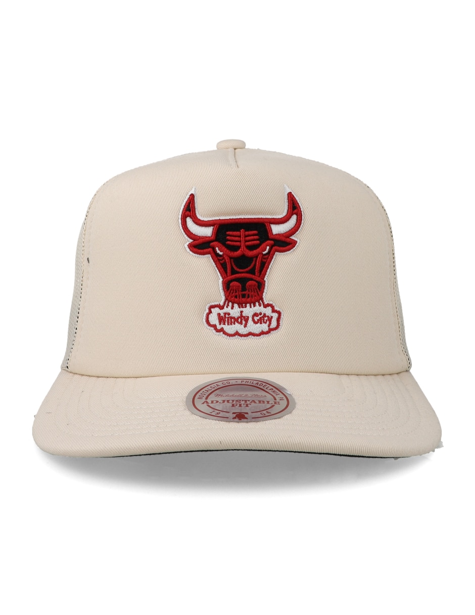 Gorra visera semicurva snapback para básquetbol mitchell & ness nba bulls evergreen trucker chicago bulls chicago bulls unisex