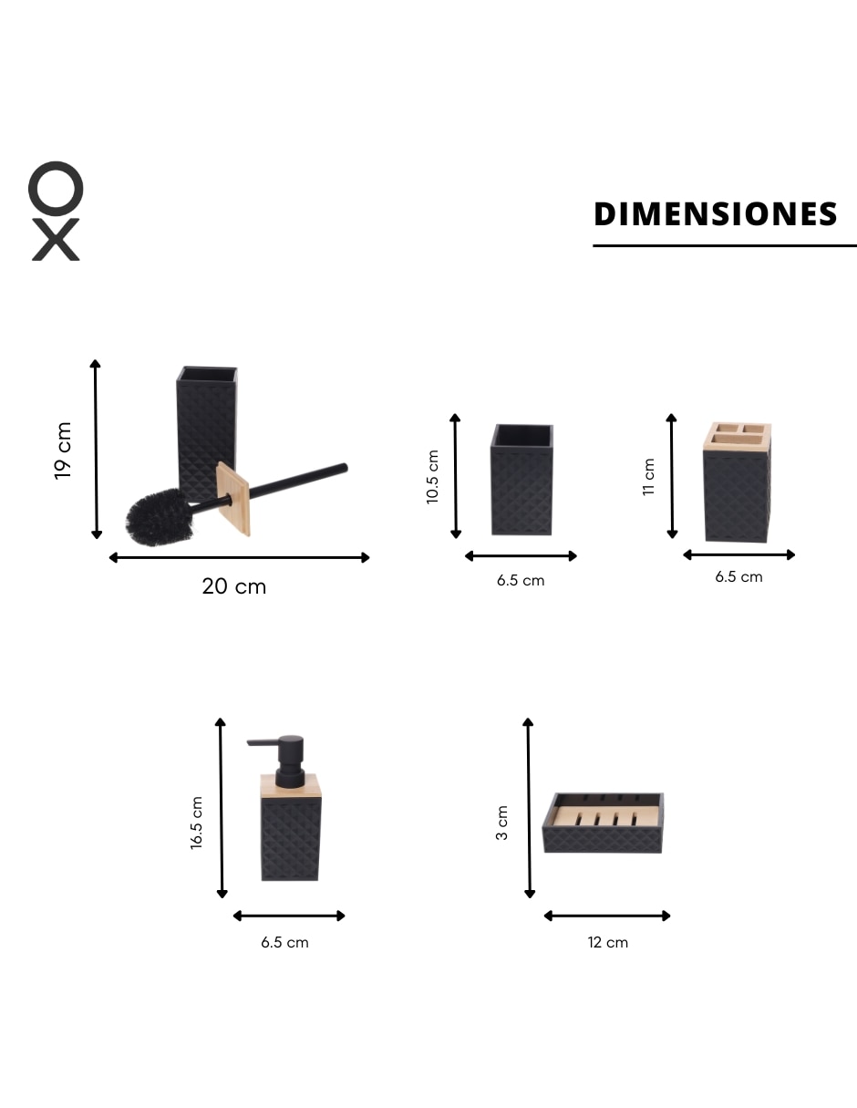 Juego de accesorios para baño juegos de baño de polipropileno 5 piezas 11