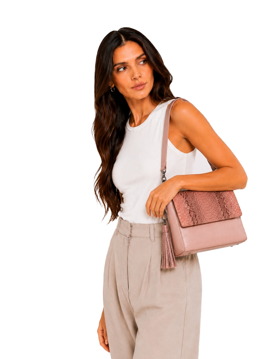 Bolsa crossbody aqualetas de piel para mujer