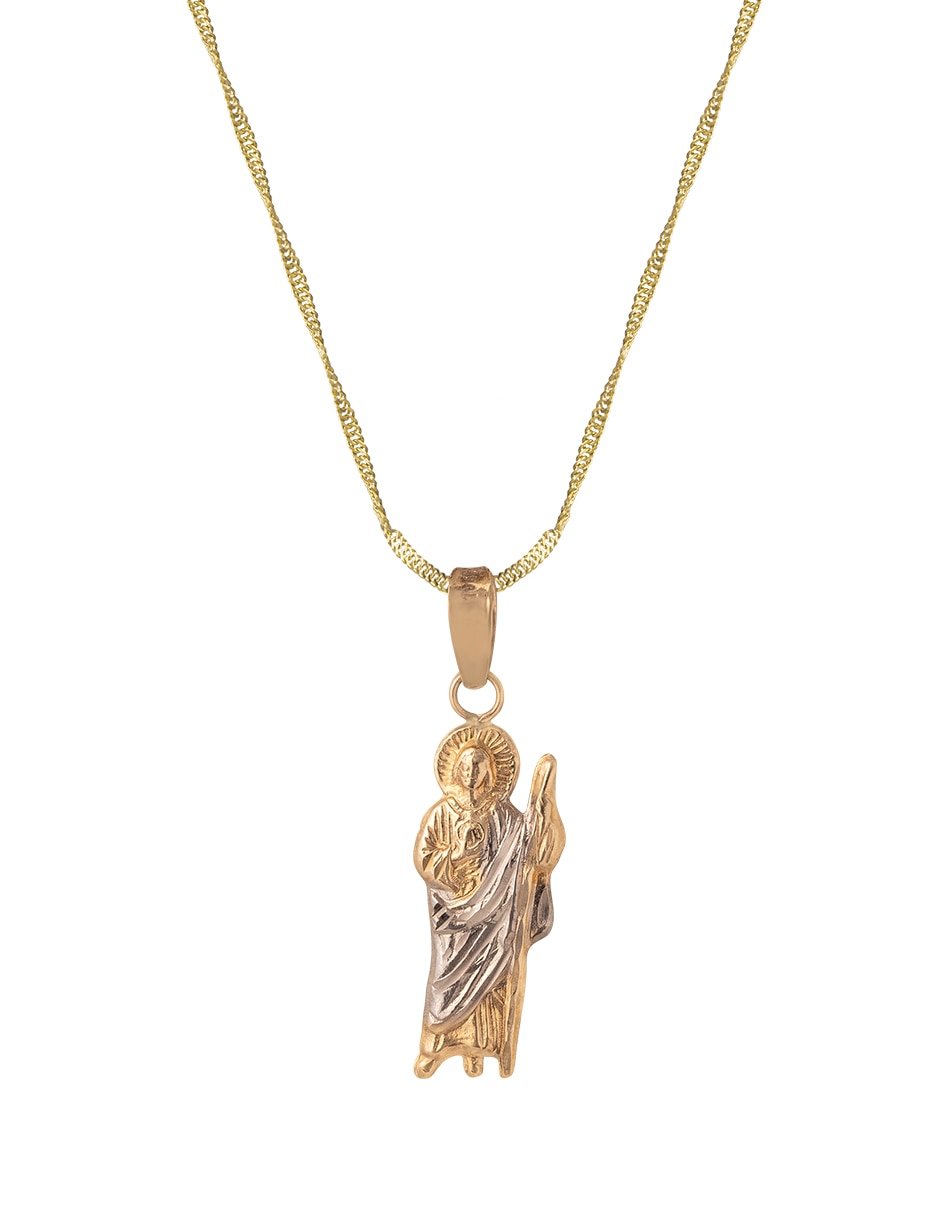 Collar con dije san judas tadeo ninguna de oro amarillo 10 k