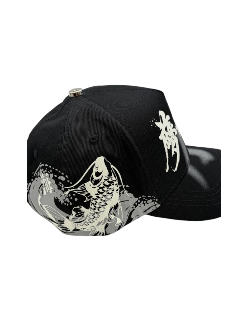 Gorra visera curva snapback dreamer hats koi black para hombre