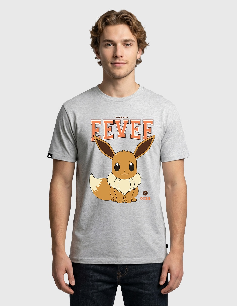 Playera Pokémon Eevee Varsity cuello redondo para hombre