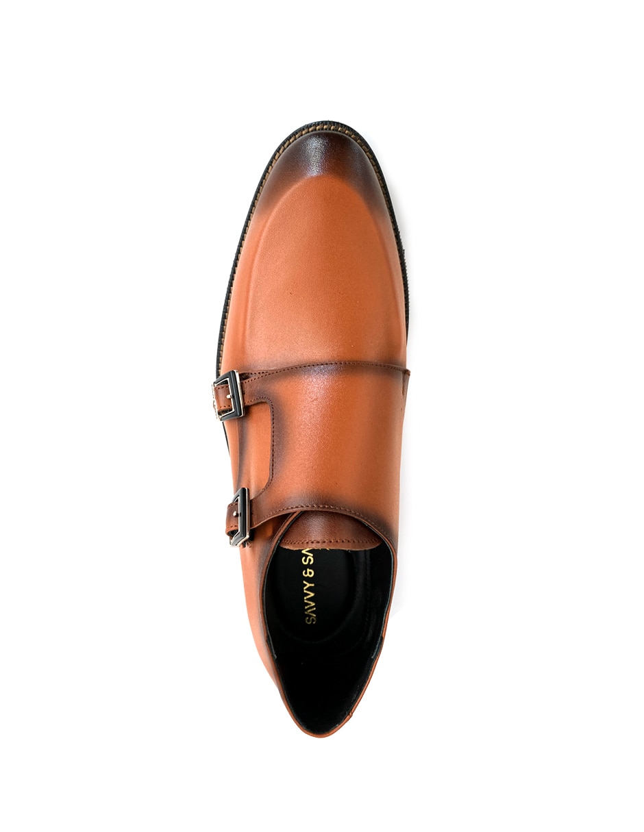 Zapato monk savvy prima pelle para hombre