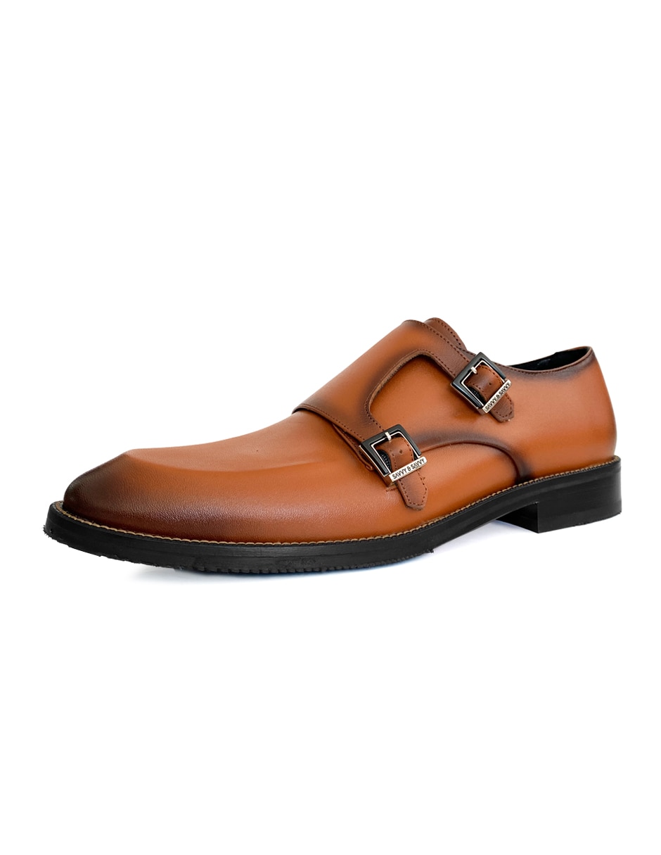 Zapato monk savvy prima pelle para hombre