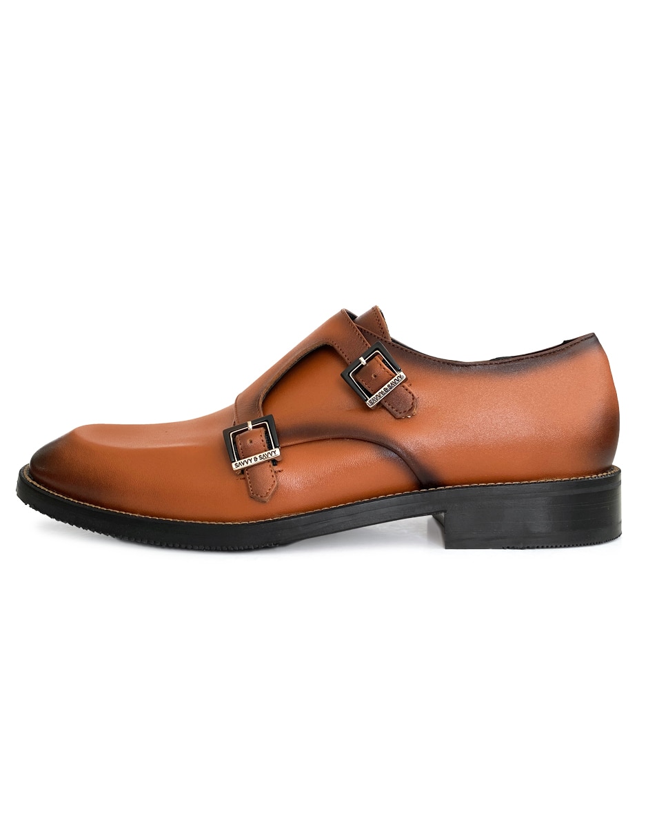 Zapato monk savvy prima pelle para hombre