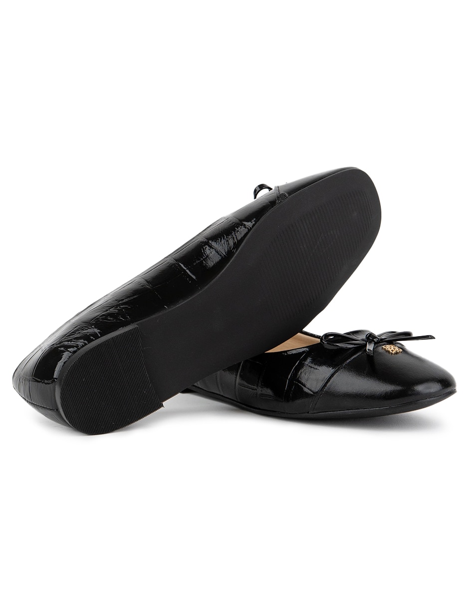 Balerina Hamilton Footwear Elisa Black Croco de piel bovino para mujer