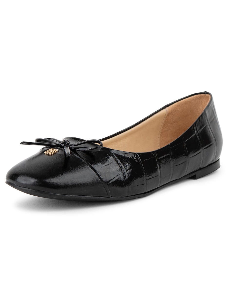 Balerina Hamilton Footwear Elisa Black Croco de piel bovino para mujer