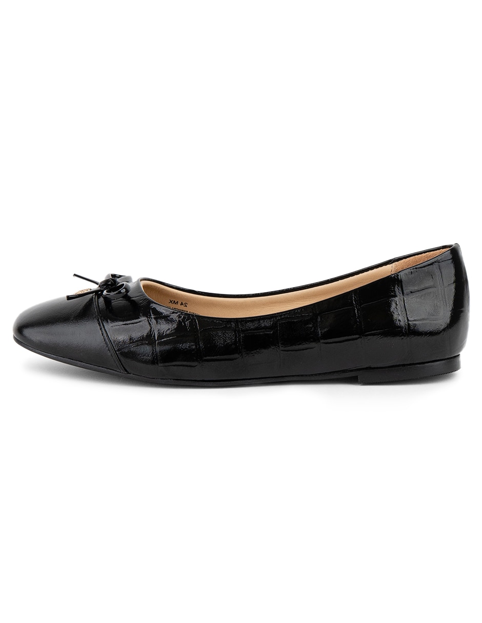 Balerina Elisa Black Croco de piel bovino para mujer Balerina Elisa Black Croco de piel bovino para mujer