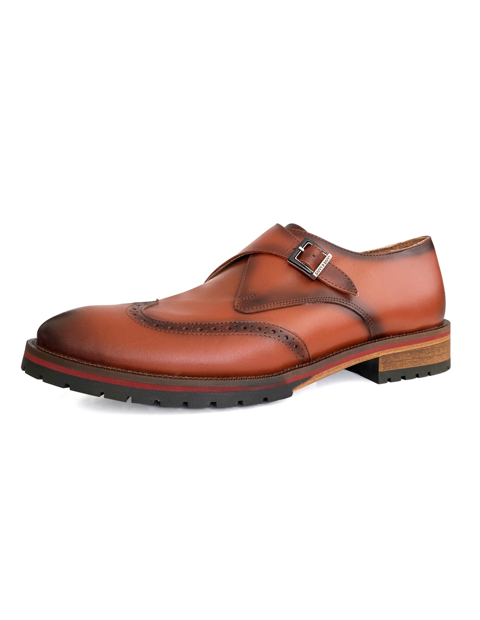 Zapato monk savvy prima pelle para hombre