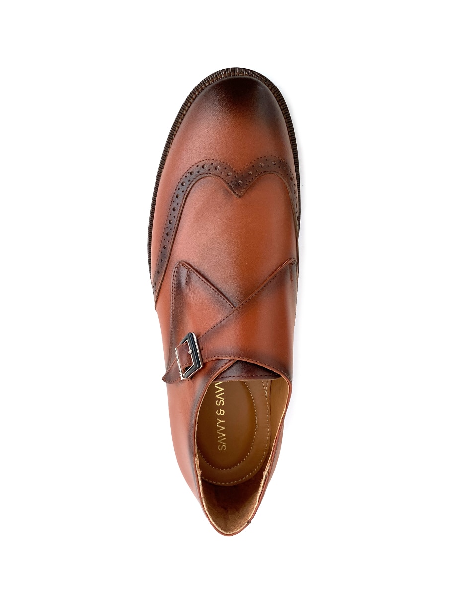 Zapato monk savvy prima pelle para hombre