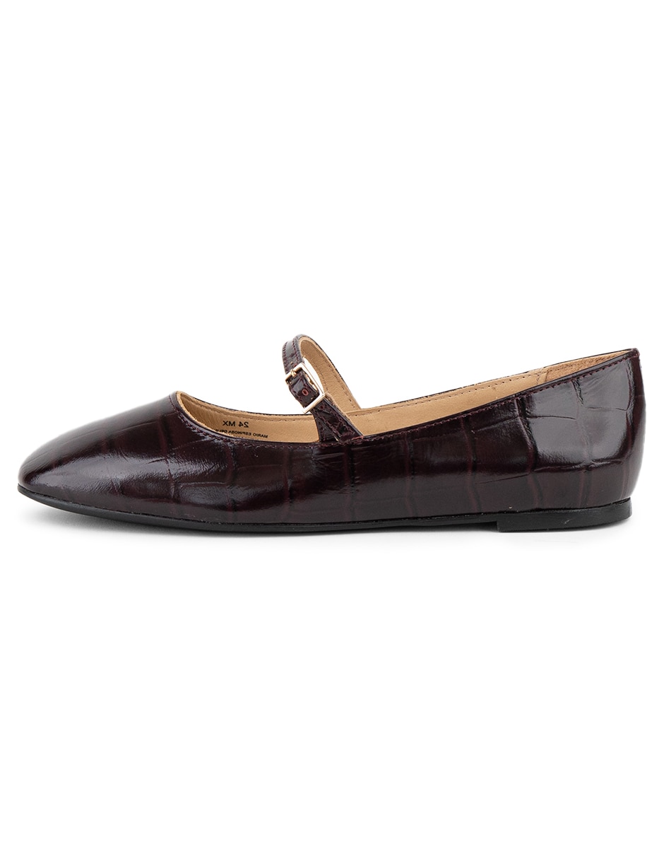 Balerina Emma Burgundy de piel bovino para mujer Balerina Emma Burgundy de piel bovino para mujer