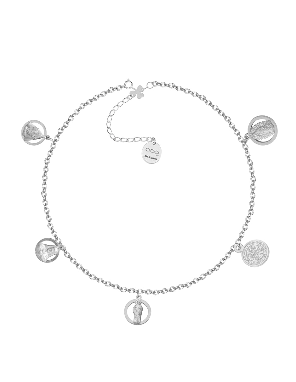Pulsera y charms de plata p 925 mi valentina con acabado