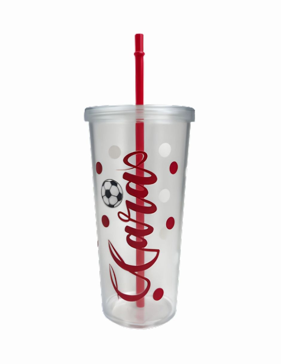Vaso largo de plástico con 1 pieza