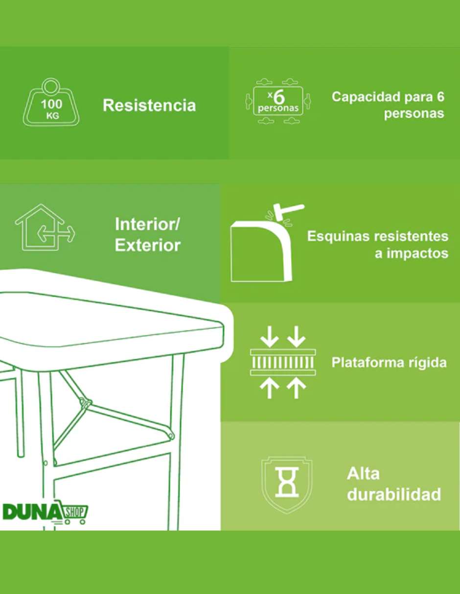 Mesa auxiliarverona duna de plástico