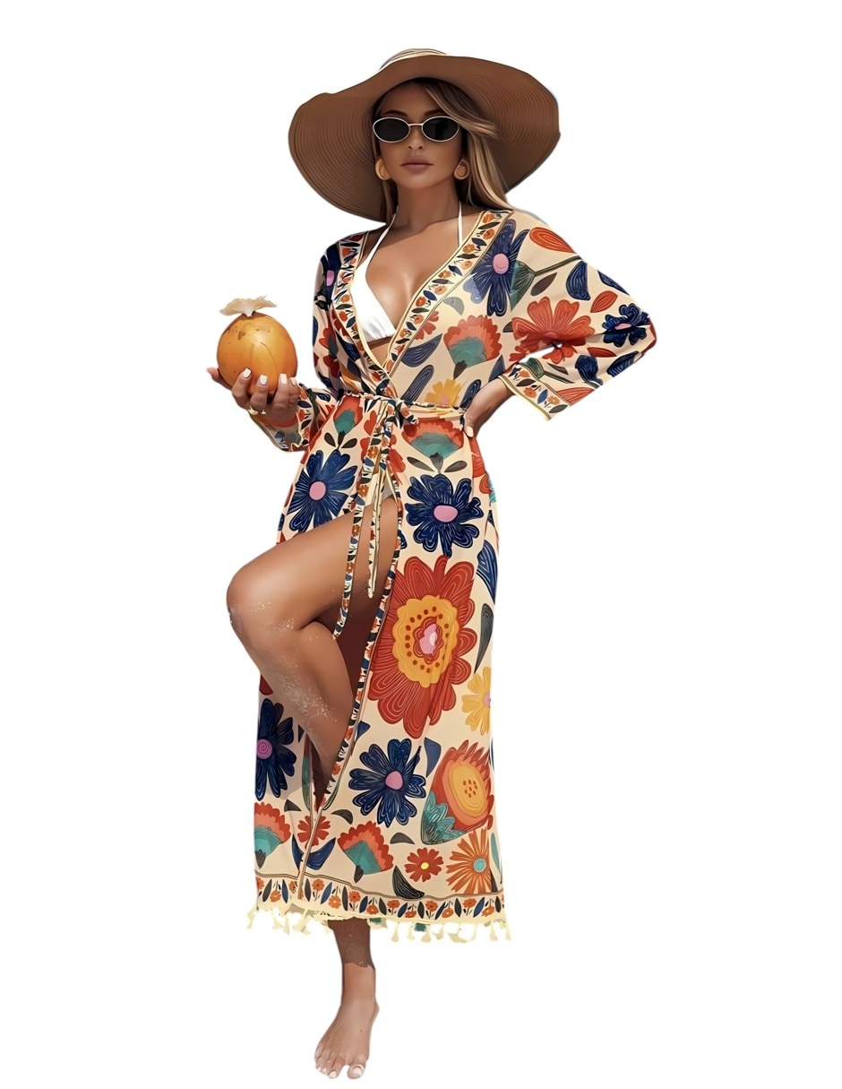 Salida de playa vestido marinity con amarre para mujer