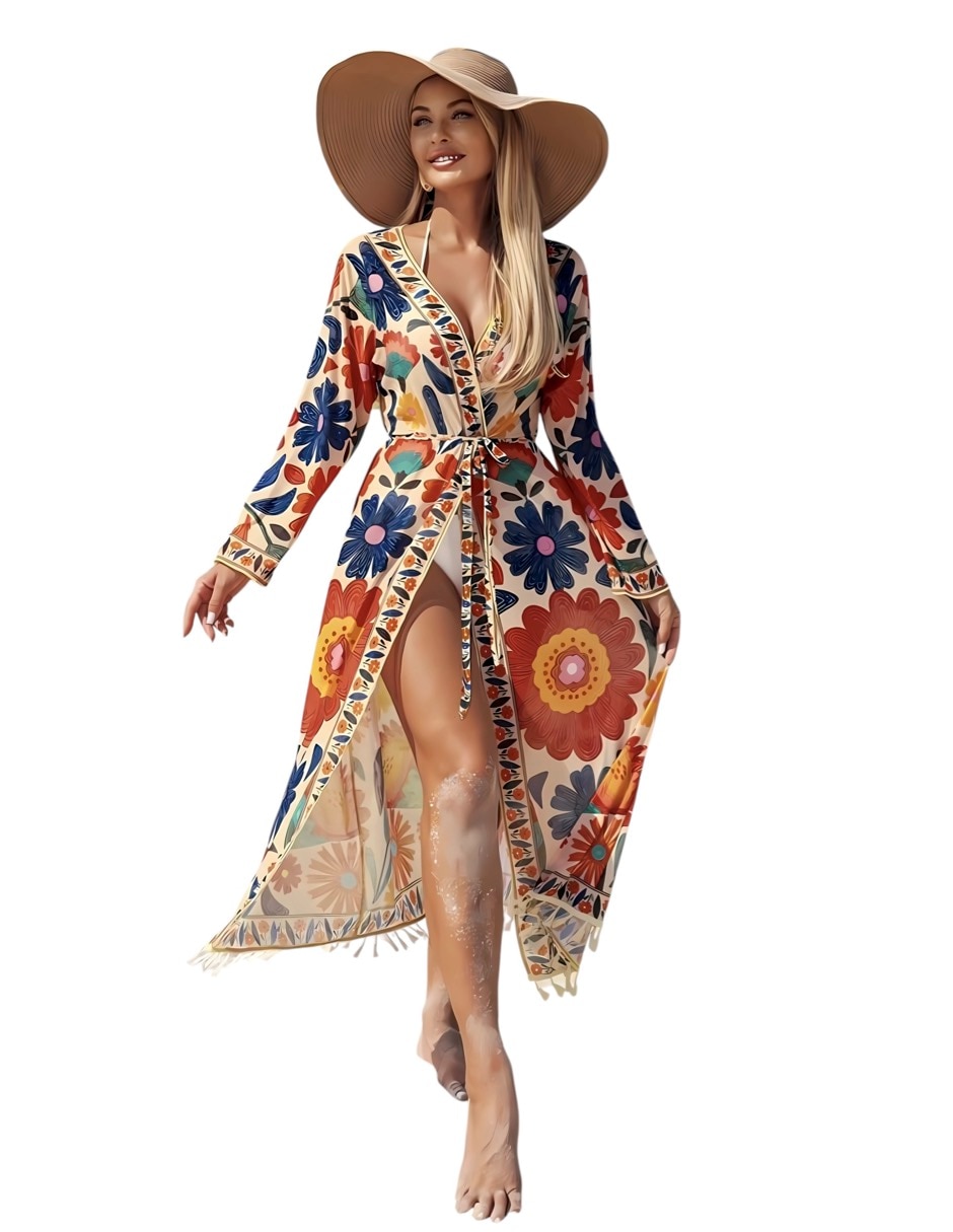 Salida de playa vestido marinity con amarre para mujer