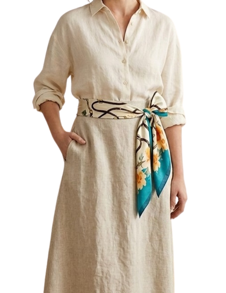 Pashmina twist side con estampado para mujer
