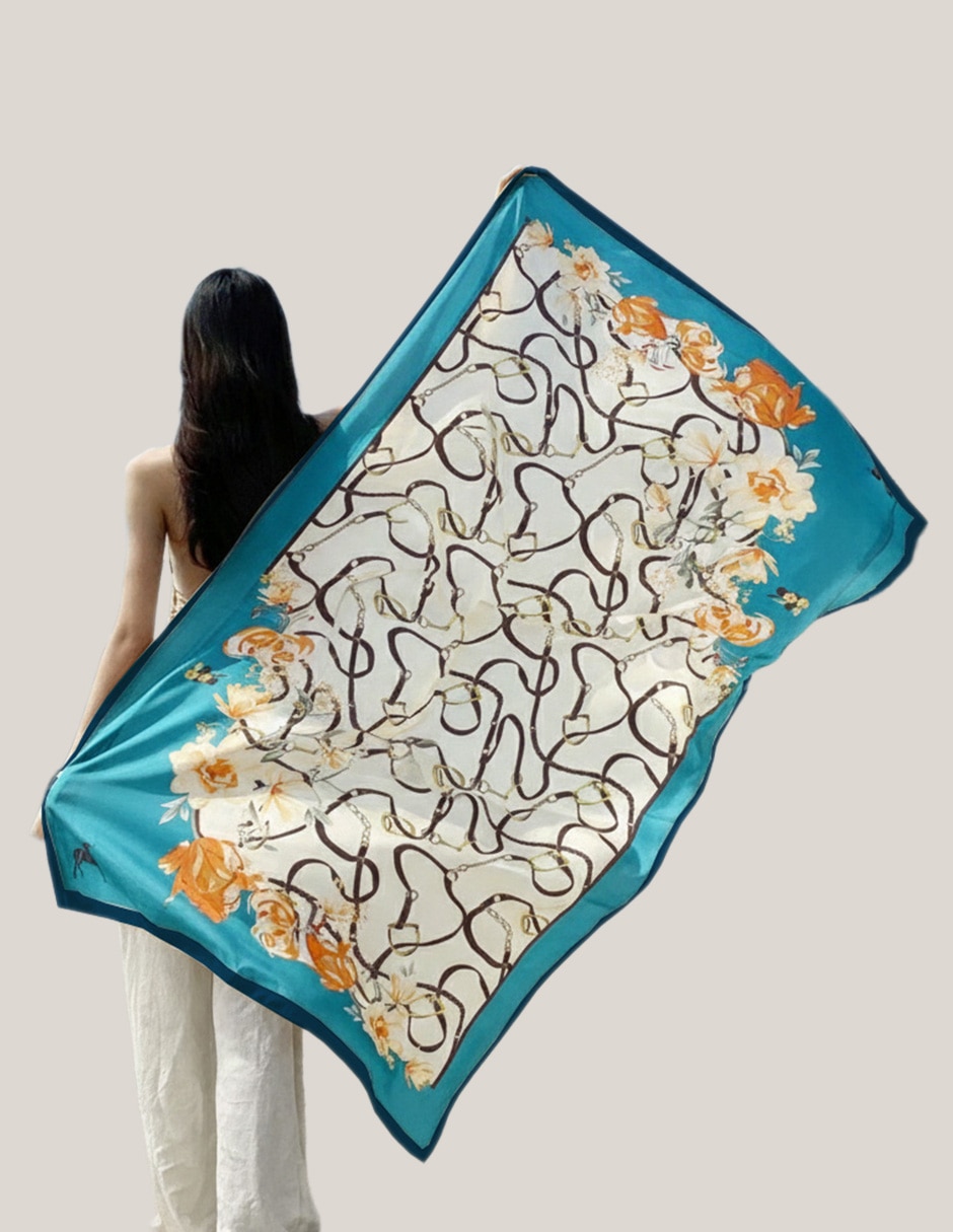 Pashmina twist side con estampado para mujer