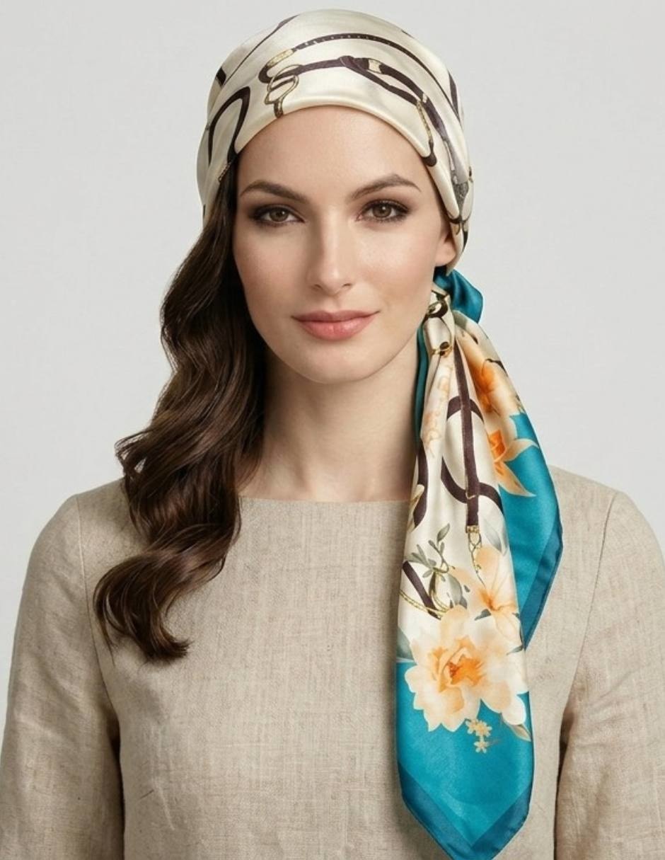 Pashmina twist side con estampado para mujer
