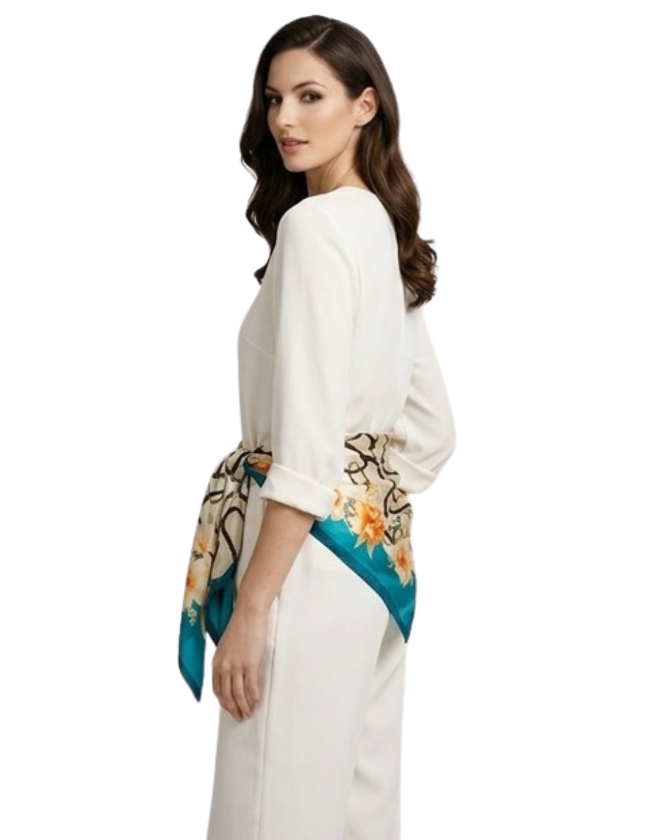 Pashmina twist side con estampado para mujer