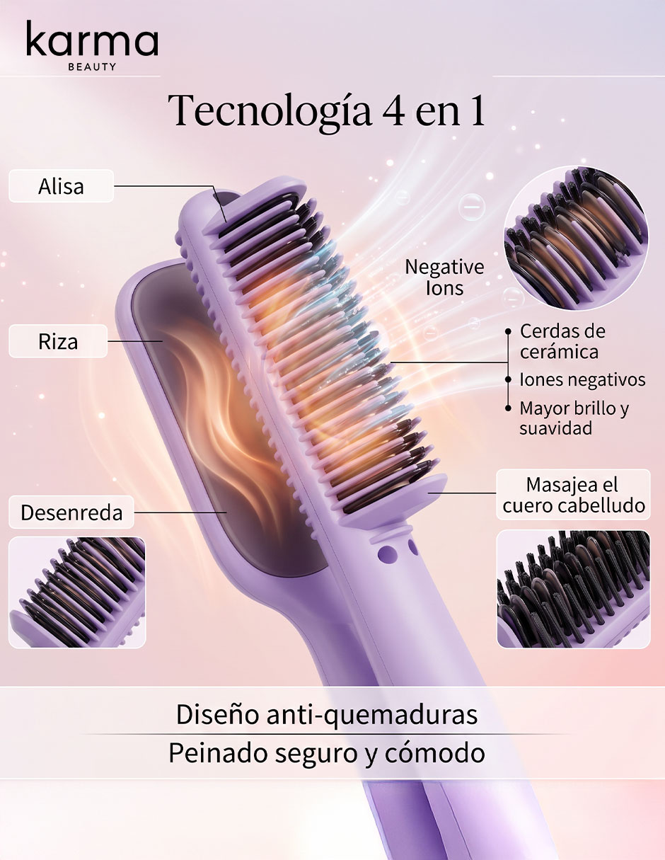 Cepillo alaciador karma beauty karma