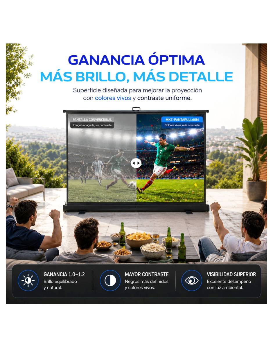 Pantalla proyector manual mkz-pantapull60m 6