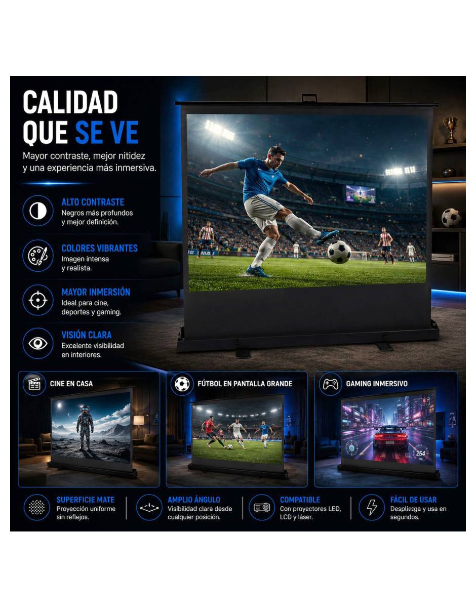 Pantalla proyector manual mkz-pantapull60m 8