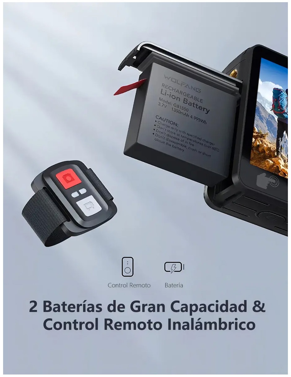 Cámara deportiva Petukita Box GA_100B 4K/UHD