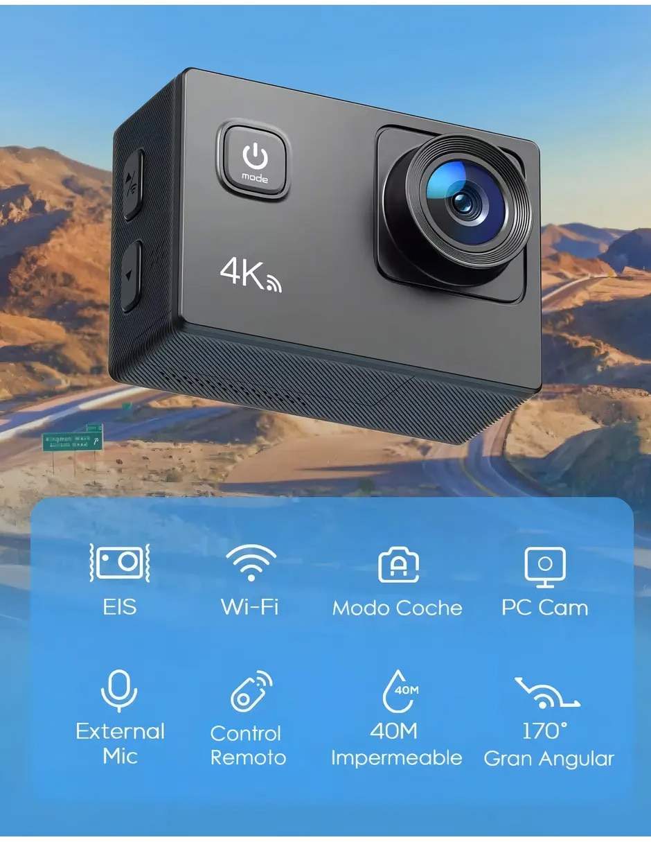 Cámara deportiva Petukita Box GA_100B 4K/UHD