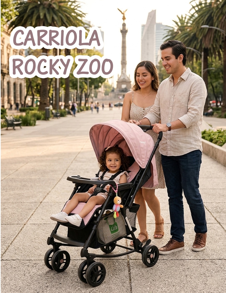 Carriola ultracompacta rocky zoo mecedora trendy kids