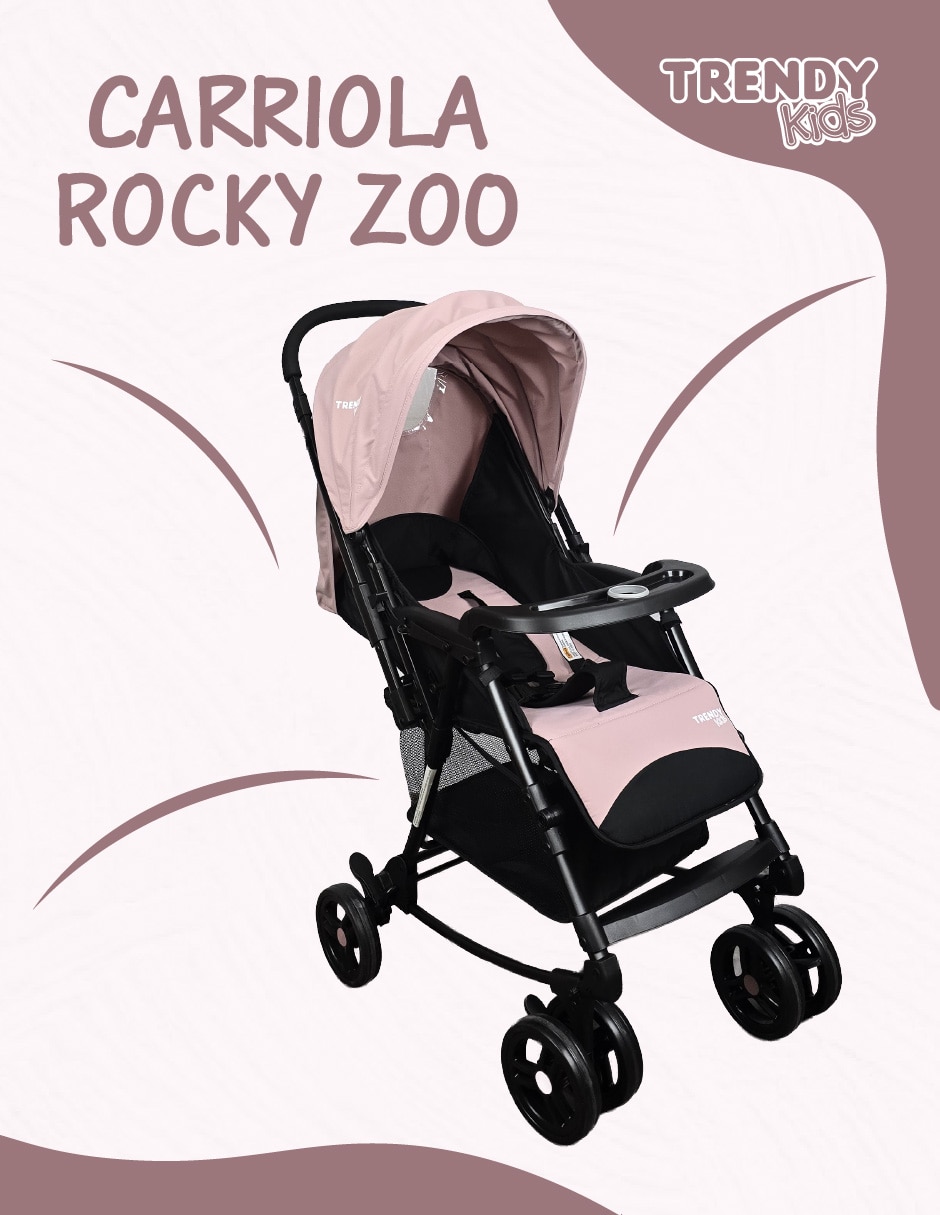 Carriola ultracompacta rocky zoo mecedora trendy kids
