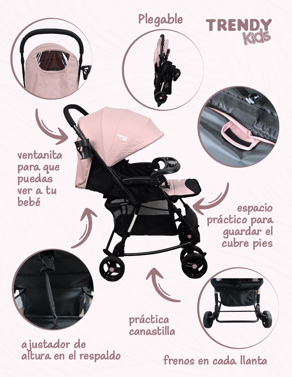 Carriola ultracompacta rocky zoo mecedora trendy kids
