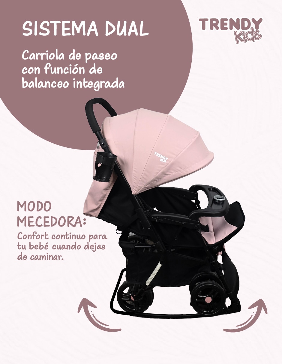 Carriola ultracompacta rocky zoo mecedora trendy kids