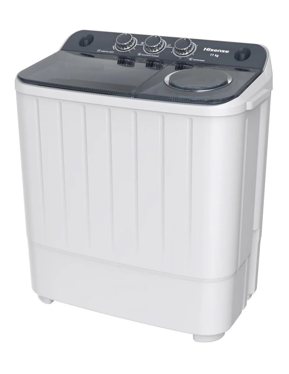 Lavadora doble tina hisense semiautomática carga carga superior wsa1104p