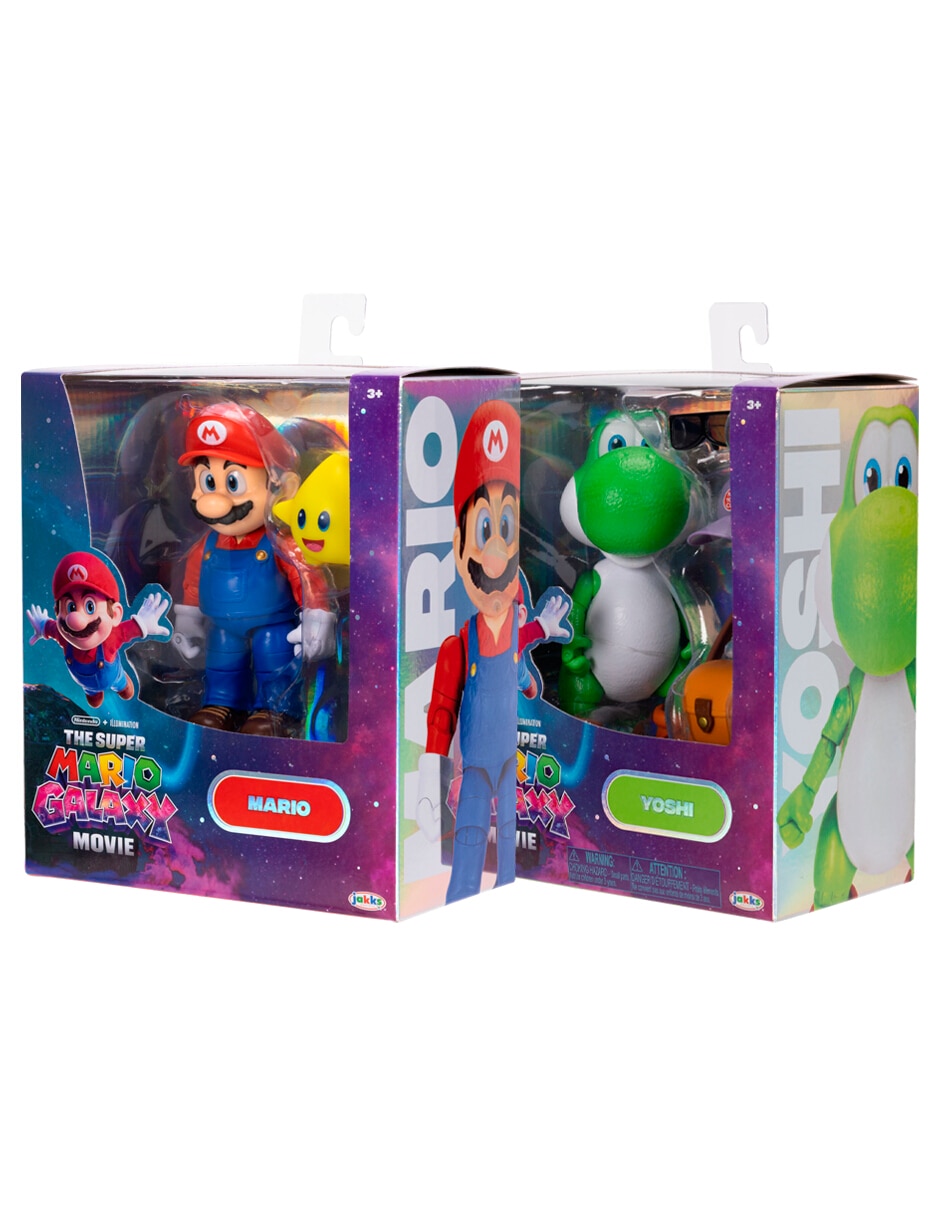 Set de figura de colección articulada the super mario galaxy movie mario bros collectors jakks 2 en 1
