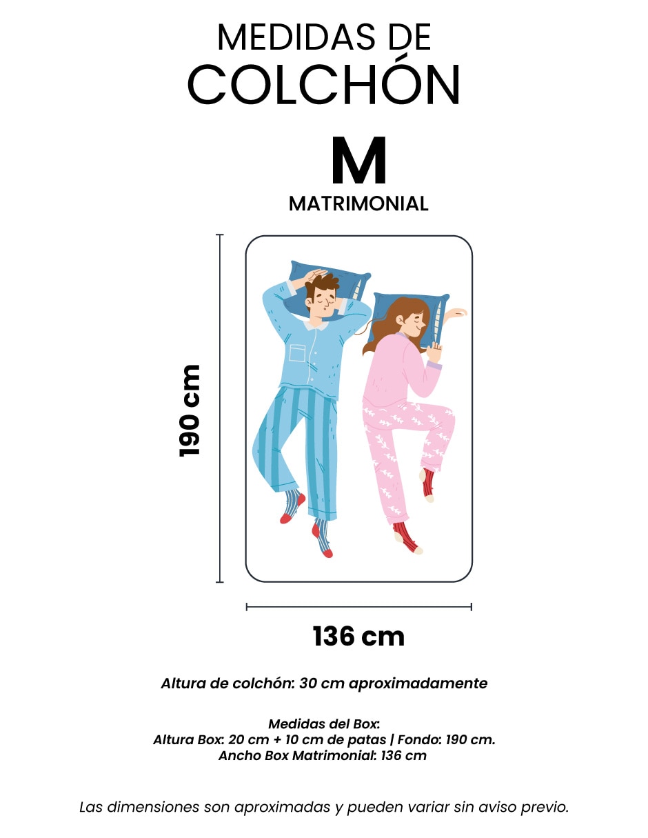Juego de colchón y box nautilus box 7