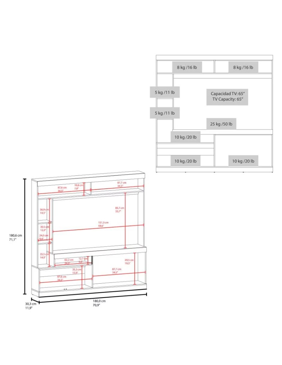 Mueble de tv armable excelsior de mdp