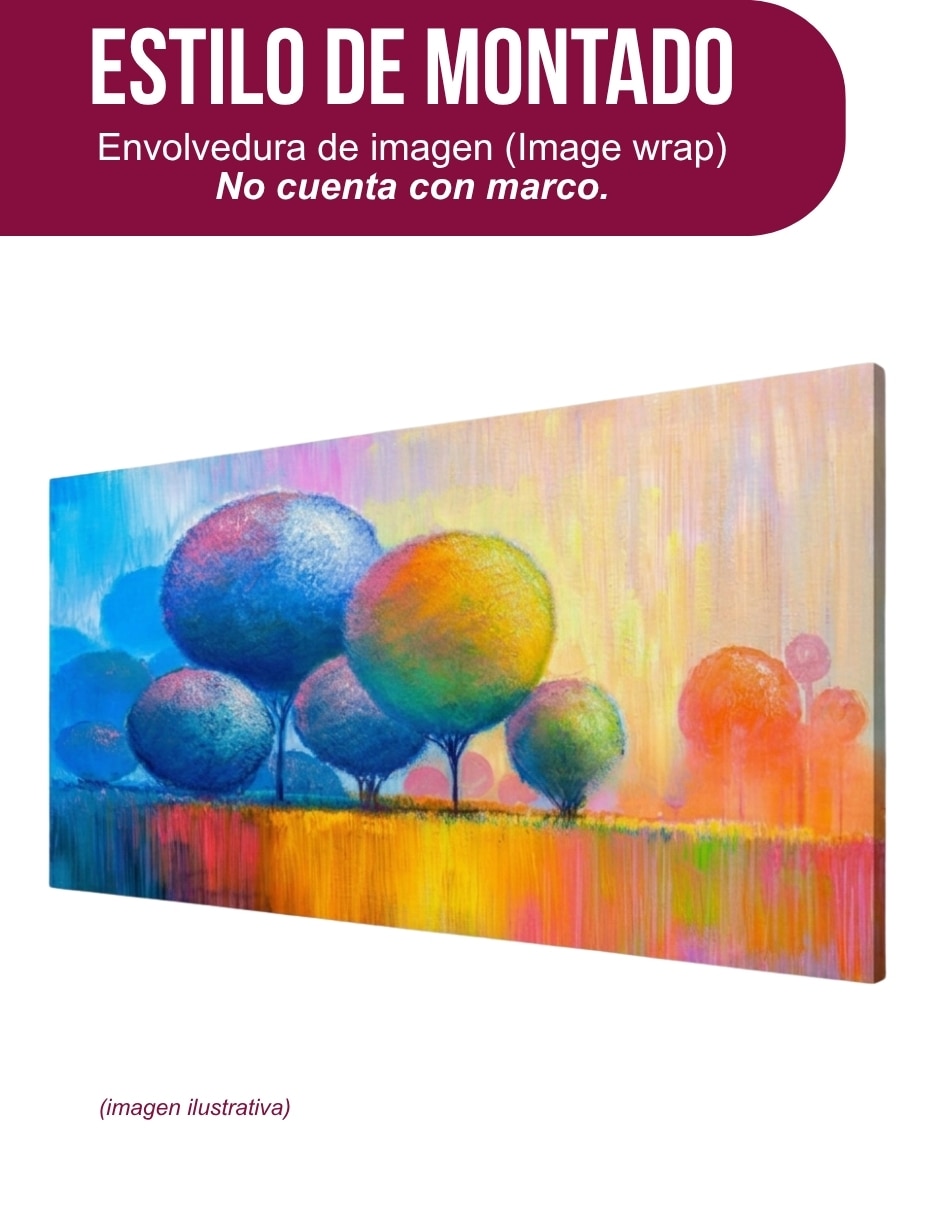 Cuadro decorativo Genérica Impresion Bosque Multicolor